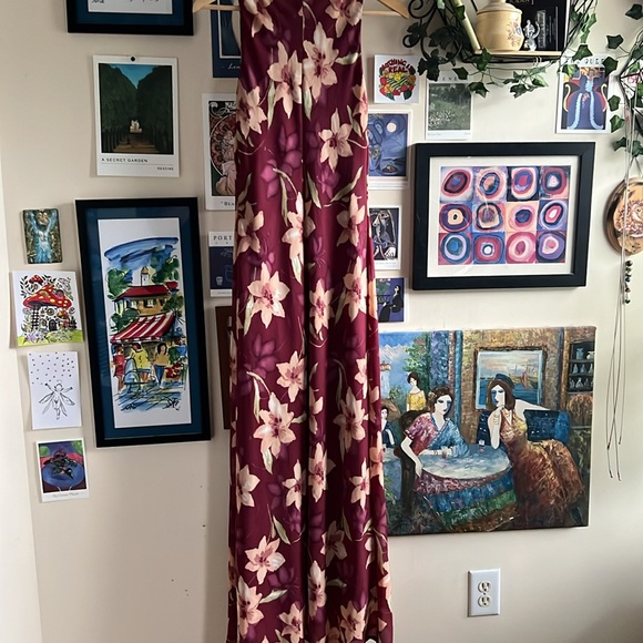 Jonathan Martin Long Maxi Floral Dress Gown Sz 9 Fits Small Excellent - Picture 3 of 4